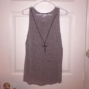 Long Grey Muscle Tee