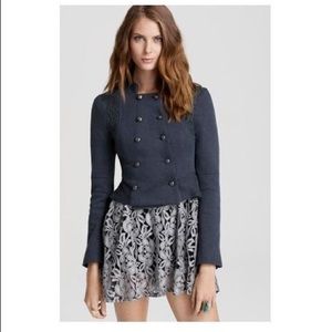 Free People Navy Lace Knit Jacket