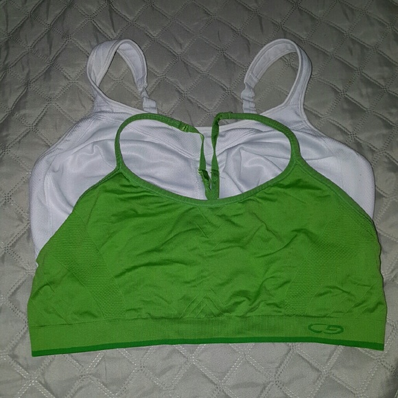 White and Green Sport Bras