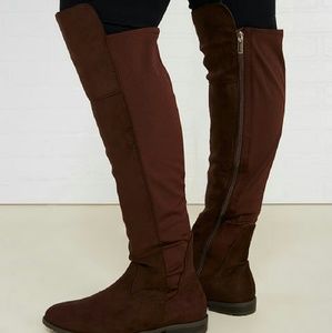Faux suede 50/50 boots - wide width