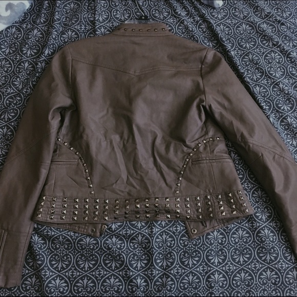 brown leather jacket