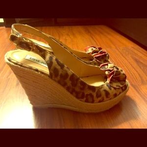 Leopard print wedges