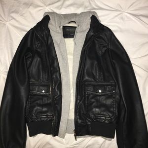 OBEY Jealous Lover Women Hooded Leather Jacket