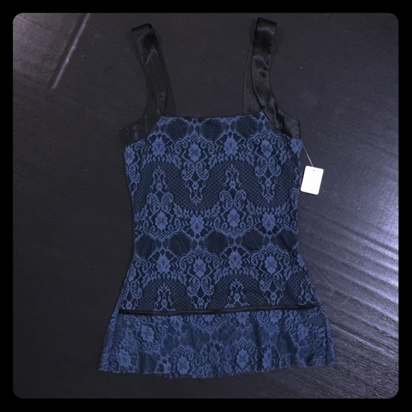 Dark blue lace tank