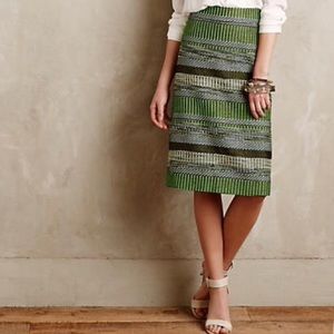 Anthropologie Striped Jade Skirt, Size 0