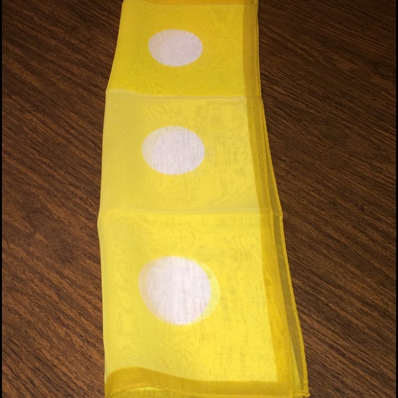 Yellow handkerchief scarf with white dots