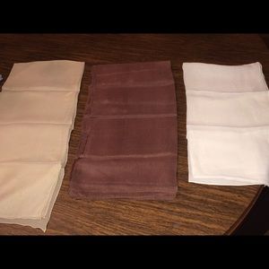 Tan, brown & white handkerchief scarf bundle