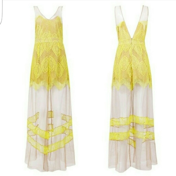 yellow sheer maxi dress