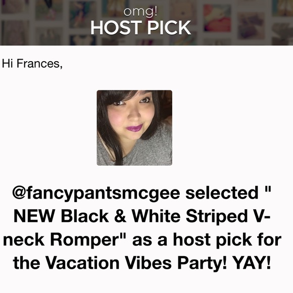 ▪️SALE▪️NEW Black & White Striped V-neck Romper - Picture 3 of 3