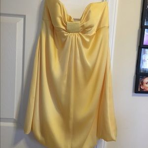 Yellow bridesmaid dress from David's Bridal