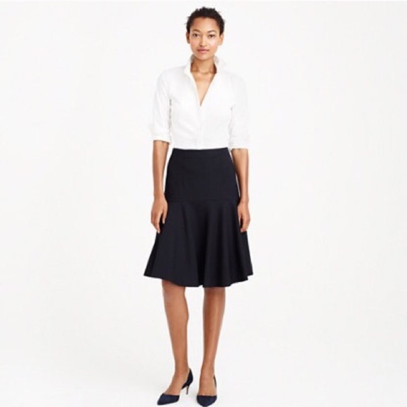 J Crew Super 120s Wool Flare Skirt