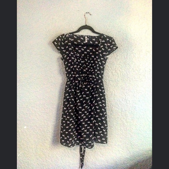 Black dress with tiny horses print!