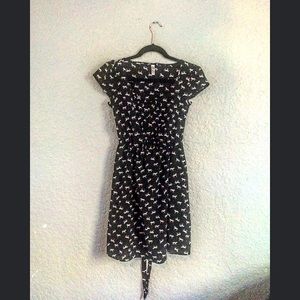 Black dress with tiny horses print!