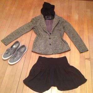 Hurley houndstooth casual blazer w removable hood