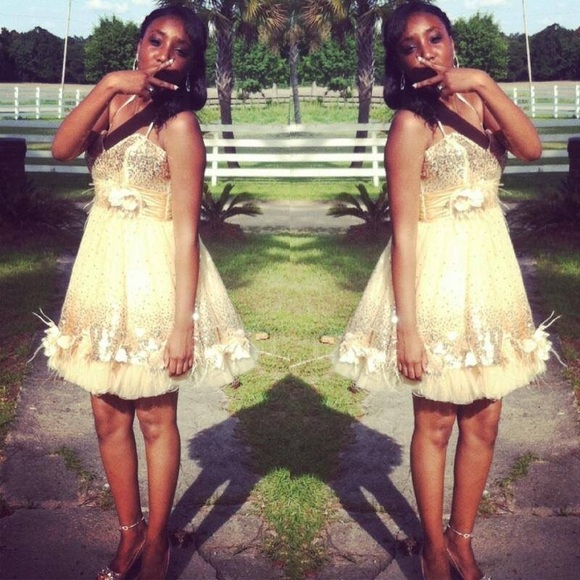 Golden prom dress