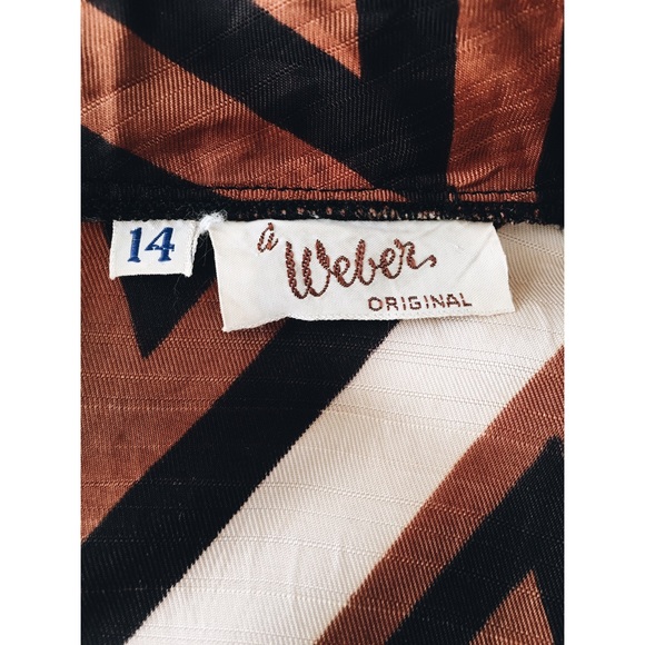 Vintage 1960s silk chevron blouse - Picture 4 of 4