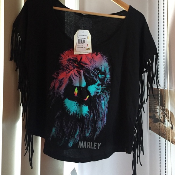Bob Marley lion fringe shirt
