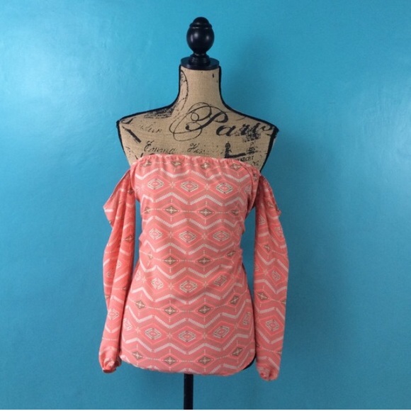 Sexy Coral Off Shoulder Top - Picture 4 of 4