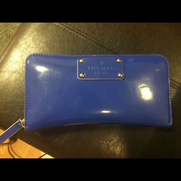 kate spade Handbags - Kate Spade Blue Patent Leather Wallet