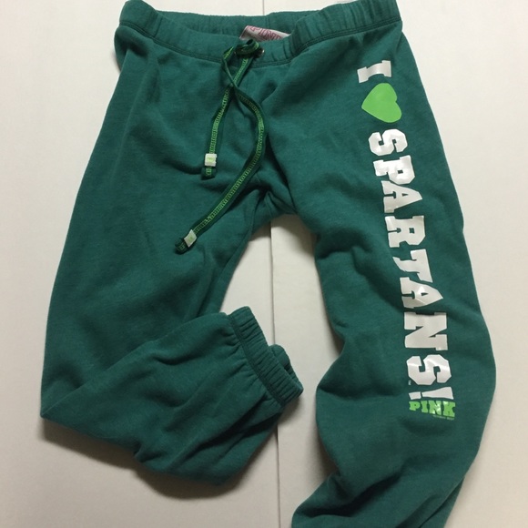 Vs pink sweat pants - Michigan state Spartans