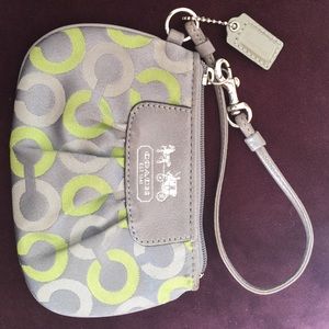 Coach multi-color green wristlet