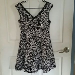 Pin up style b & w leopard print Sourpuss dress