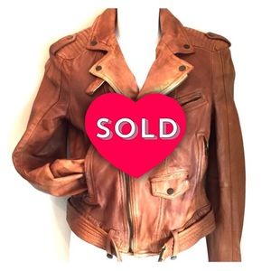 ZARA Genuine Leather Biker Jacket - NWOT