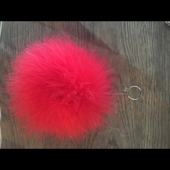 Red Pom Pom keychain