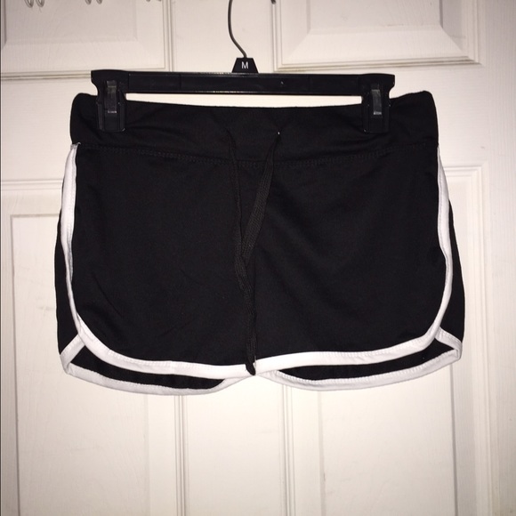 Black and white short shorts