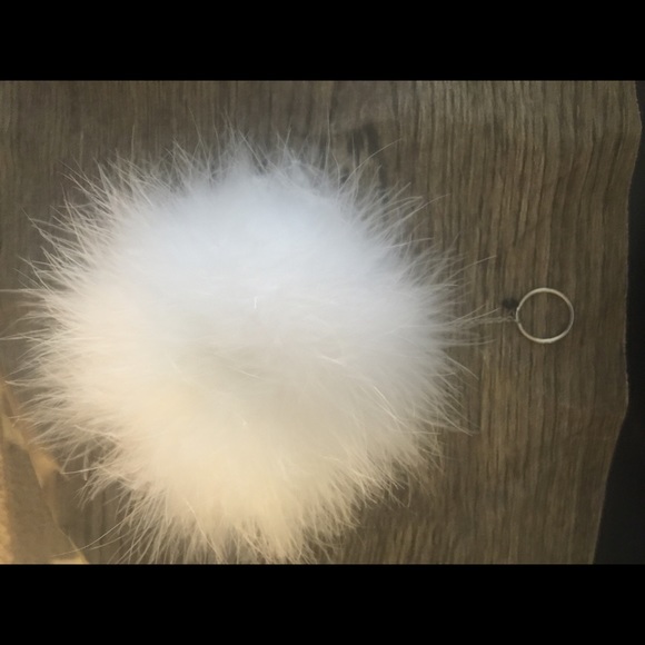 White Pom Pom keychain