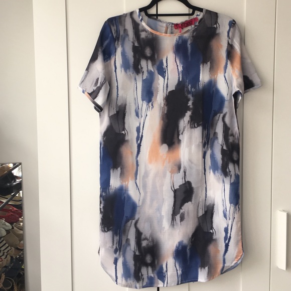 Paint Print Woven Shift Dress