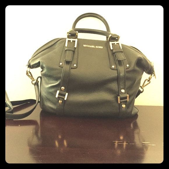 Black Bedford Michael Kors Leather Satchel