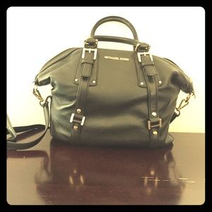 Black Bedford Michael Kors Leather Satchel