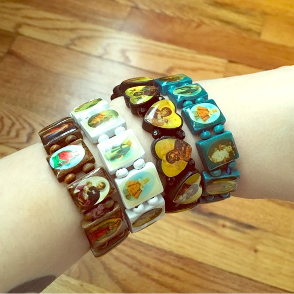 Wooden Saint Stretch Bracelets