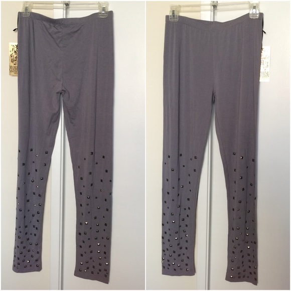 Morphine Generation Pants - Morphine Generation grey mist studded leggings Morphine Generation Pants - Morphine Generation grey mist studded leggings