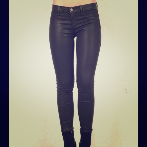 Express wax coated black jeans