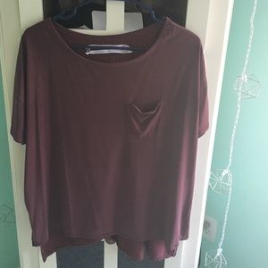 Silence + Noise maroon tshirt