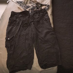 Lane Bryant gray cargo capris