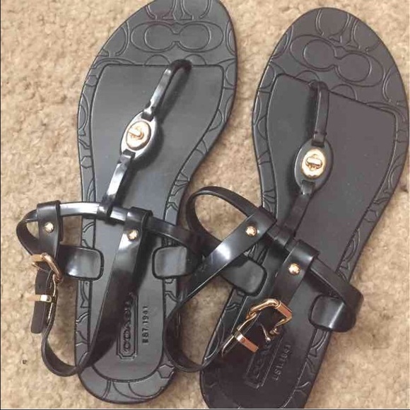 Coach black sandals size 7
