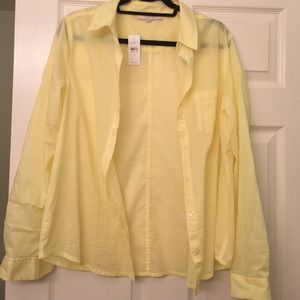 BNWT Ann Taylor Loft Yellow Button Down Shirt