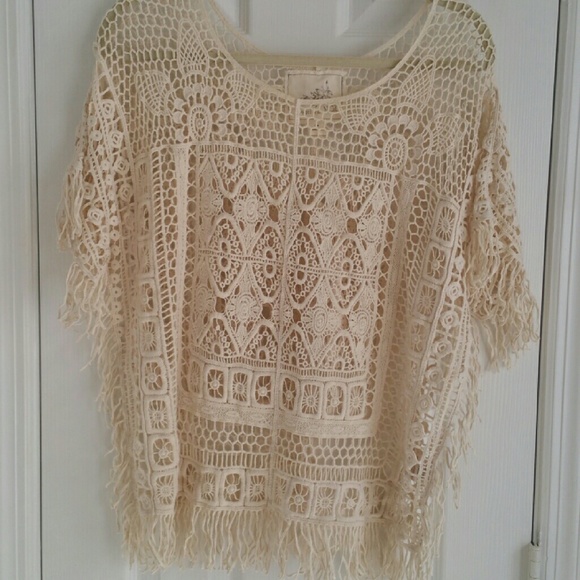 Angel of the North,  crochet fringe poncho top