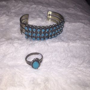 Turquoise Sterling Silver Cuff and Ring