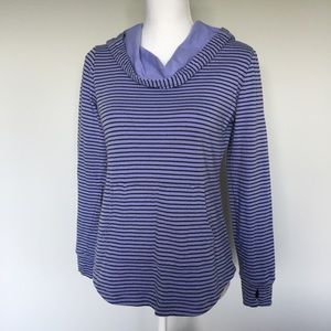 LUCY Activewear Purple Strip Hooded Sweatshirt