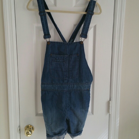 Holding horses denim short overalls
