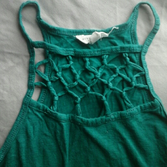 Turqoise cut-out tank top - Picture 2 of 3