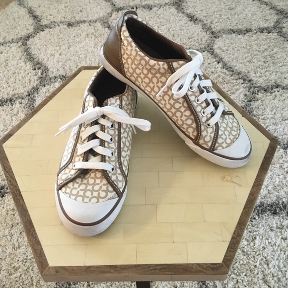 Coach Leather Trim Sneakers with Logo