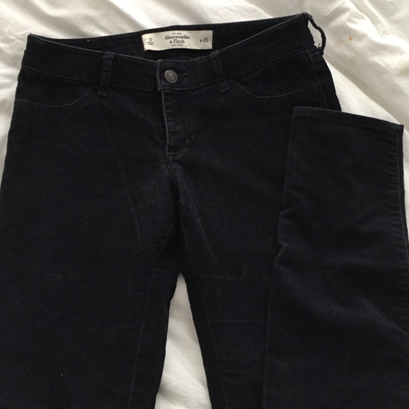 Abercrombie and Fitch navy corduroy skinny jeans