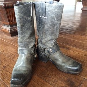 Frye Harness Boots- Charcoal W Size 8