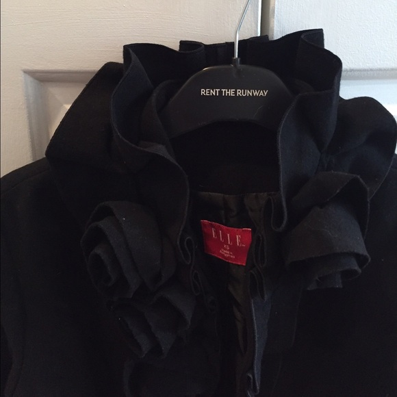 Black XS dress pea coat with cute collar