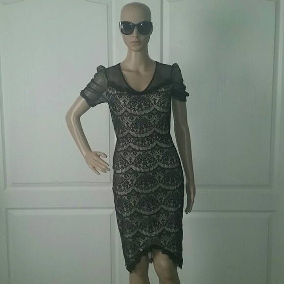 SOLD - Black Lace Midi Dress